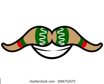 Textured mustache icon image vector illustration design