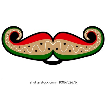 Textured mustache icon image vector illustration design