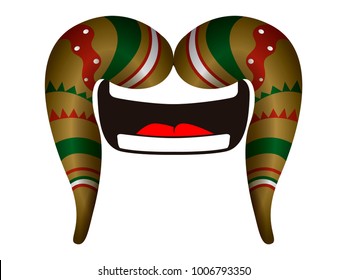 Textured mustache icon image vector illustration design