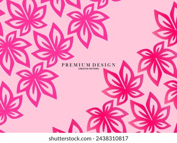 Textured Natural Seamless Beautiful Floral Pattern Background. Pink vector background.