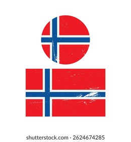 Textured Norway Flag Set Vector Design.
