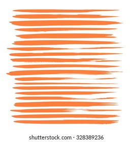 Textured orange long strokes set on white backckground