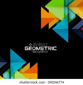 Formas geométricas de papel texturizado sobre negro. Fondo abstracto vectorial