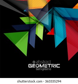 Formas geométricas de papel texturizado sobre negro
