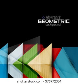 Textured paper geometric shapes on black