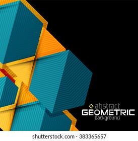 Formas geométricas de papel texturizado sobre negro