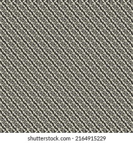 Textured pattern with diagonal stripes. A fabric sample in black and light gray. Abstract vector.