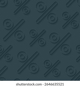 A textured pattern featuring percentage symbols and circles in a dark color scheme.
