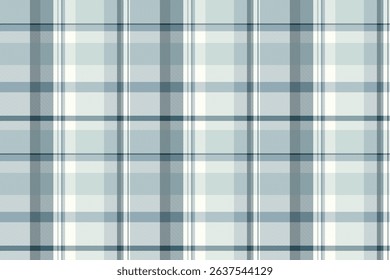 Textured pattern vector fabric, british check plaid seamless. Tissue texture textile tartan background in snow and white colors palette.