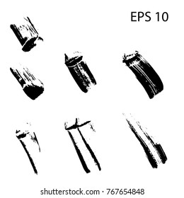 Textured pen Stroke.Grunge ink pen - vector Brush Stroke.Distressed quill. Black Modern 