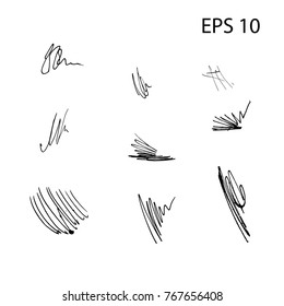 Textured pen Stroke.Grunge ink pen - vector Brush Stroke.Distressed quill. Black Modern 