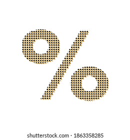 textured percentage symbol in dots for fancy and fancy party, editable vector