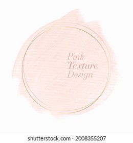 Texturierter rosafarbener Hintergrund, Design-Vektorgrafik mit rundem goldenem Rahmen. Perfektes Design für Headline, Logo und Verkaufsbanner. 