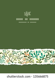 Textured Plants Vertical Torn Seamless Pattern Background