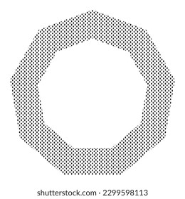 Textured polygon frame element. Editable vector template for card, invitation, social media post, poster, mobile app, web ad. Presentation template. Simple colorful vector isolated on white back