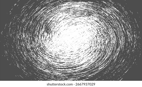 A textured radial pattern of white brush strokes against a dark grey background.