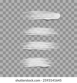 Textured realistic vector paint brush stroke. Set of element of white hand drawn brush stroke textures