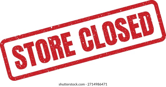 Un emblema rectangular texturizado muestra un mensaje en negrita de 'TIENDA CERRADA'. Ideal para Actualizar de Estado de negocios, avisos de servicio temporales o señalización.