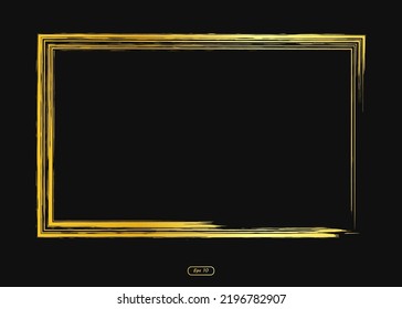 textured rectangular gold frame, luxury frame for promotion banner, advertisement, photo with brush stroke pattern