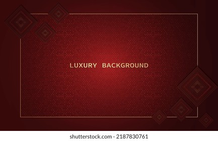 textured red background, with gold frame decoration and square campernik decoration