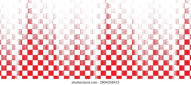Textured red checkered tablecloth vector background isolated on white. vecto eps 10	