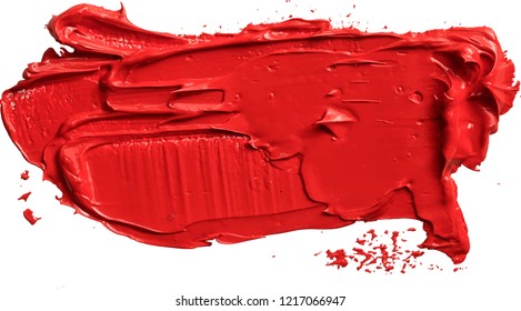 Textured Red Oil Paint Brush Stroke Stock Vector (Royalty Free ...