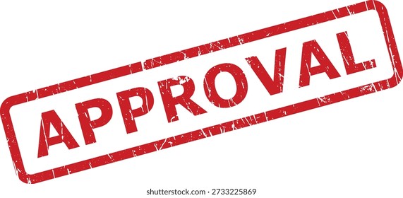 A textured red stamp with 'APPROVAL' in capital letters, indicating official consent or agreement. Essential for documents needing endorsement.
