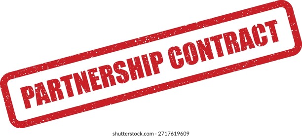 Un sello rojo texturizado que indica un contrato de colaboración, ideal para documentos legales, Acuerdos comerciales o empresas colaborativas.
