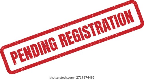 Sello rojo texturizado con "REGISTRO PENDIENTE", perfecto para inscripciones a eventos, aplicaciones oficiales o Estado de Cuenta de usuarios.