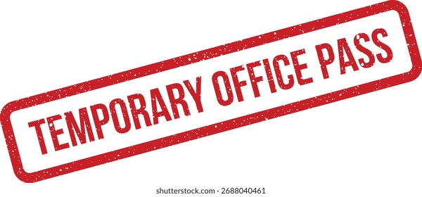 A textured red stamp reading "Temporary Office Pass," suitable for visitor management, security, and event access documentation.