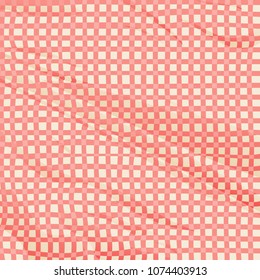 Textured red and white plaid vector background. Background for food. checkered