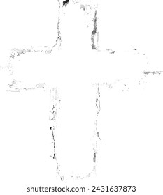 Cruz de Religión Texturizada . Cruz cristiana. Vector