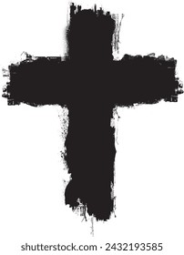 Textured Religion Cross . Christian cross . Vector