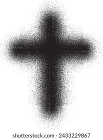 Textured Religion Cross . Christian cross . Vector