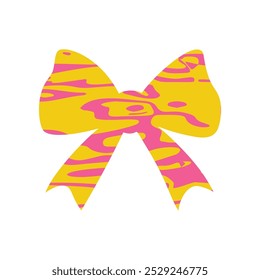 A textured retro bow or ribbon in a flat vector style