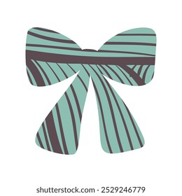 A textured retro bow or ribbon in a flat vector style