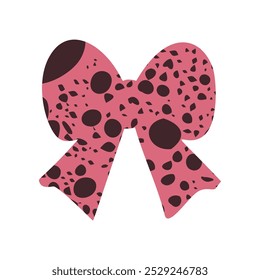 A textured retro bow or ribbon in a flat vector style
