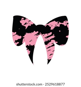 A textured retro bow or ribbon in a flat vector style