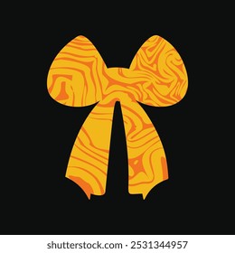 A textured retro bow or ribbon in a flat vector style