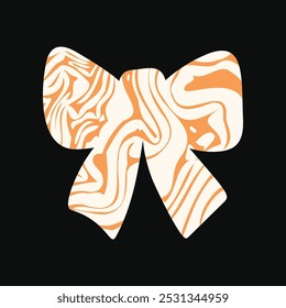 A textured retro bow or ribbon in a flat vector style