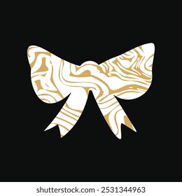 A textured retro bow or ribbon in a flat vector style