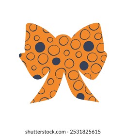 A textured retro bow or ribbon in a flat vector style