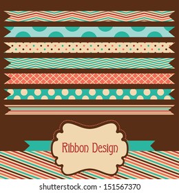 textured ribbon collection. vector illustration