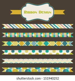 textured ribbon set design. vector illustration