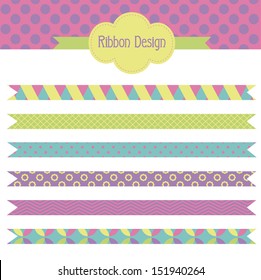 textured ribbon set design. vector illustration