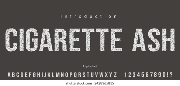 Textured rough vector font. Bold alphabet capital font with number.	