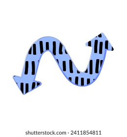 Textured scrabble arrow, cartoon, doodle marker playful arrow pointers set in trendy sketch style