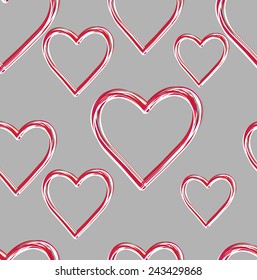 Textured Seamless Hearts Patterns - Illustration