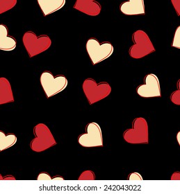  Textured Seamless Hearts Patterns Set - Illustration