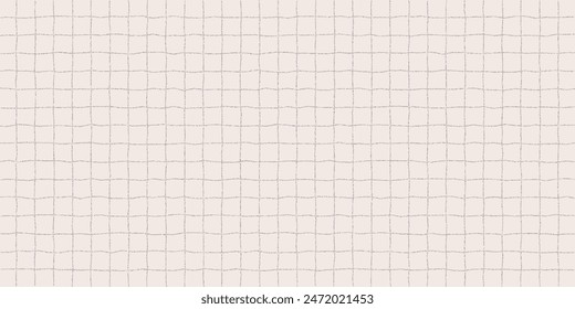 Textured sheet of paper in a checkered pattern with a stipple effect. Cute retro color background, irregular geometric pattern, notebook page.